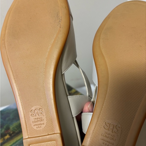 SAS Cream Wedge Sandals with Ankle Strap - Picture 6 of 8